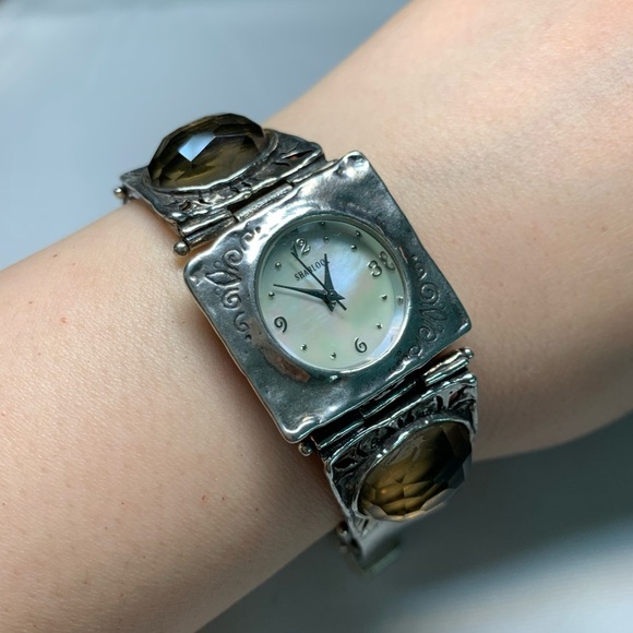 ✨ Shablool 925 Israel Sterling silver and smoky quartz watch/ - Picture 6 of 10